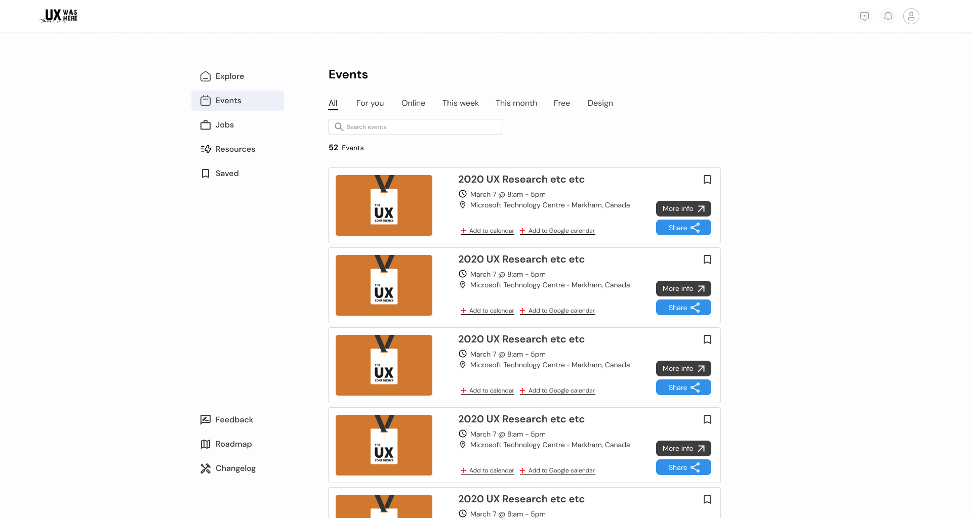 Events Page